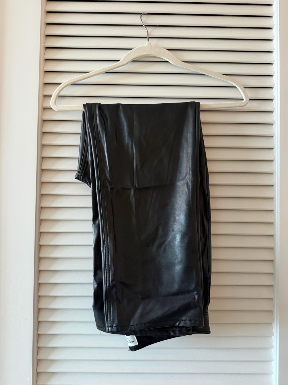 Abercrombie & Fitch Black Faux Leather Trousers